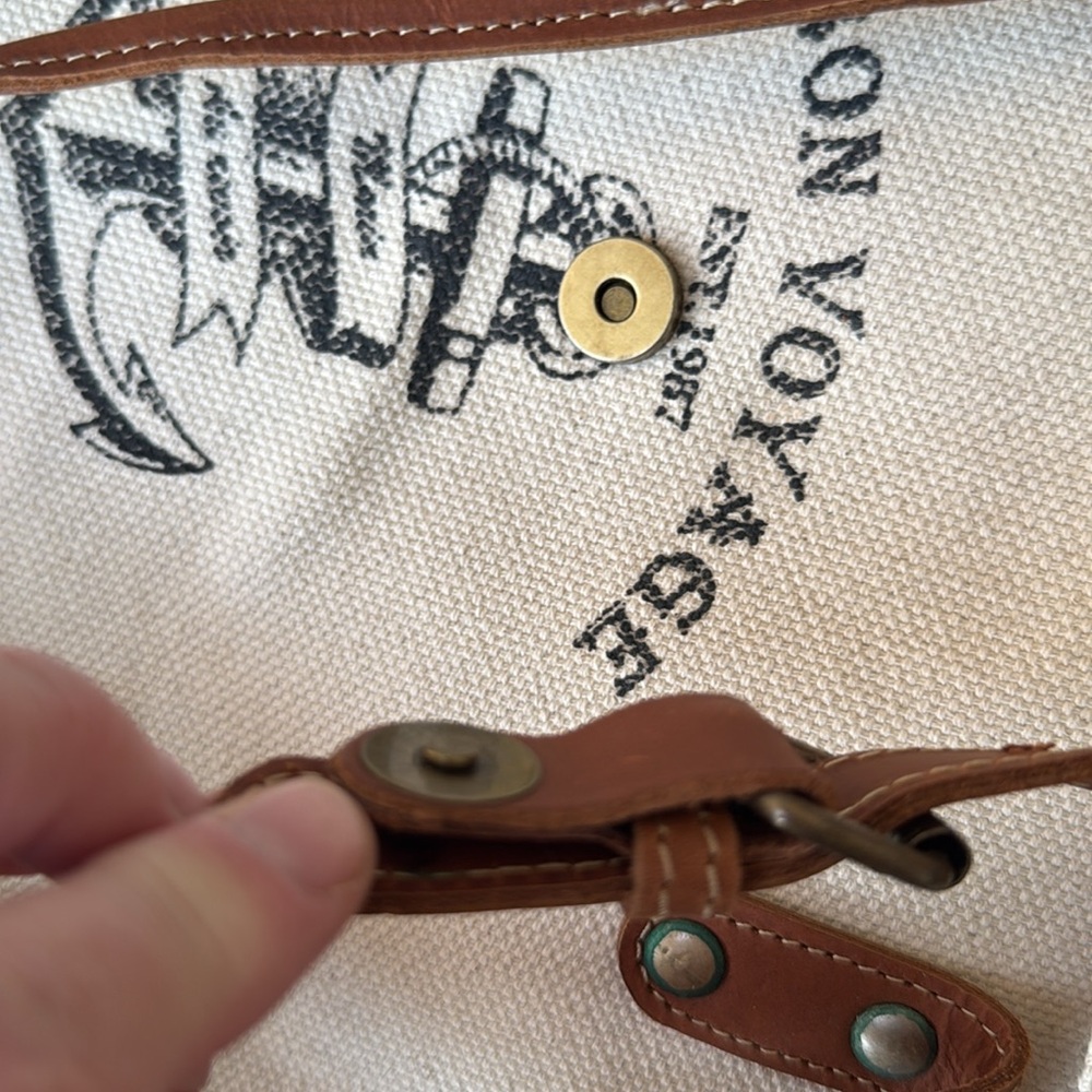 Myra Bag High Seas Upcycled Cream and Brown Anchor Shoulder Bag/Tote - Picture 8 of 13